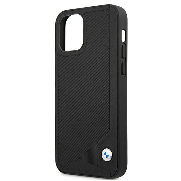 Etui BMW BMHCP12SRCDPK iPhone 12 mini 5,4" czarny/black hardcase Leather Debosseng