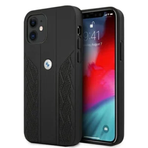 Etui BMW BMHCP12SRSPPK iPhone 12 mini 5,4" czarny/black hardcase Leather Curve Perforateeng