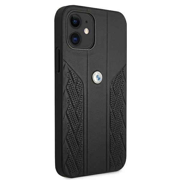 Etui BMW BMHCP12SRSPPK iPhone 12 mini 5,4" czarny/black hardcase Leather Curve Perforateeng