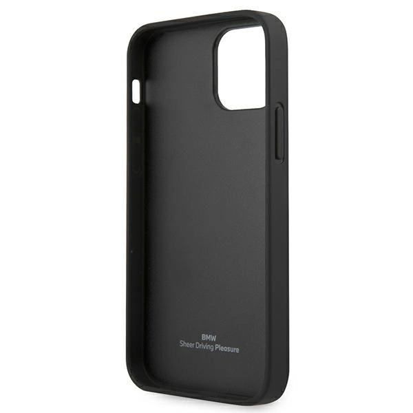 Etui BMW BMHCP12SRSPPK iPhone 12 mini 5,4" czarny/black hardcase Leather Curve Perforateeng