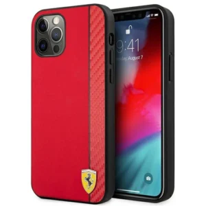 Ferrari FESAXHCP12LRE iPhone 12 Pro Max 6.7" red/red hardcase On Track Carbon Stripeeng