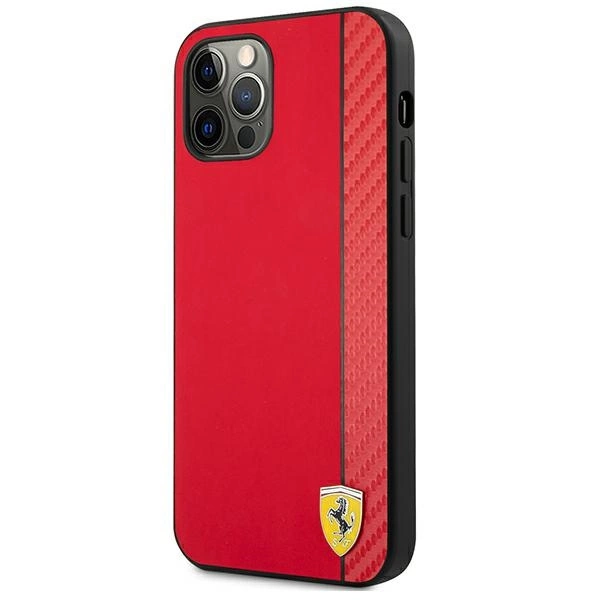 Ferrari FESAXHCP12LRE iPhone 12 Pro Max 6.7" red/red hardcase On Track Carbon Stripeeng