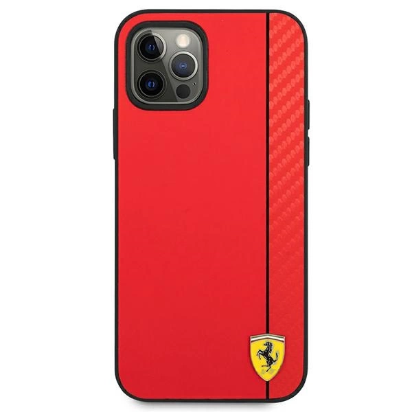 Ferrari FESAXHCP12LRE iPhone 12 Pro Max 6.7" red/red hardcase On Track Carbon Stripeeng