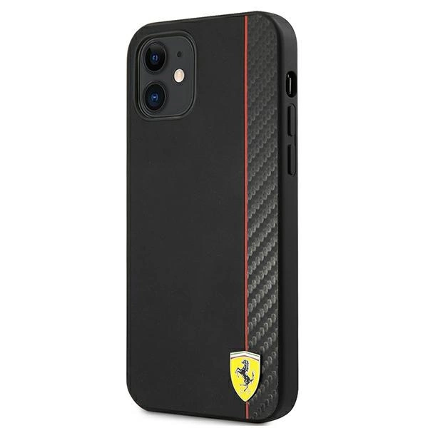 Ferrari FESAXHCP12SBK iPhone 12 mini 5.4" black/black hardcase On Track Carbon Stripeeng