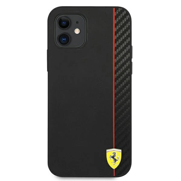 Ferrari FESAXHCP12SBK iPhone 12 mini 5.4" black/black hardcase On Track Carbon Stripeeng