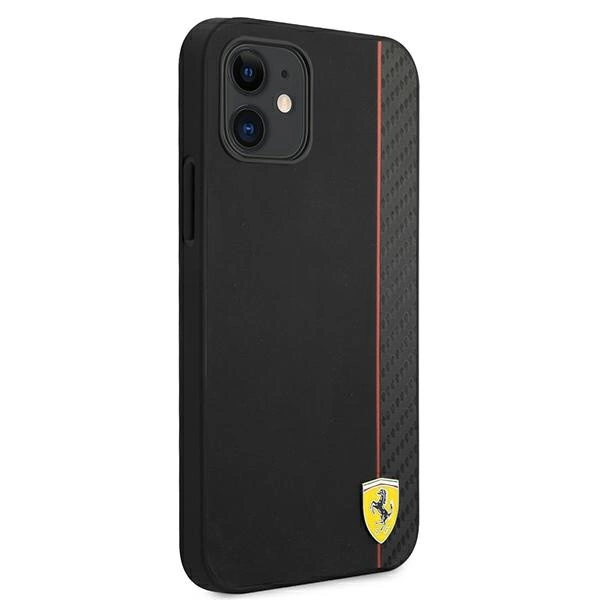 Ferrari FESAXHCP12SBK iPhone 12 mini 5.4" black/black hardcase On Track Carbon Stripeeng
