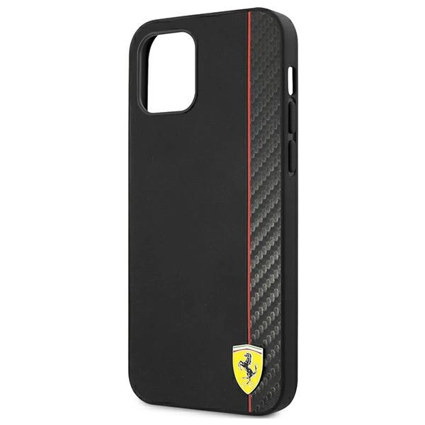 Ferrari FESAXHCP12SBK iPhone 12 mini 5.4" black/black hardcase On Track Carbon Stripeeng