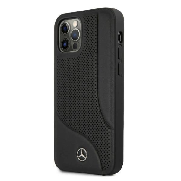 Mercedes MEHCP12LCDOBK iPhone 12 Pro Max 6,7" czarny/black hardcase Leather Perforated Areaeng