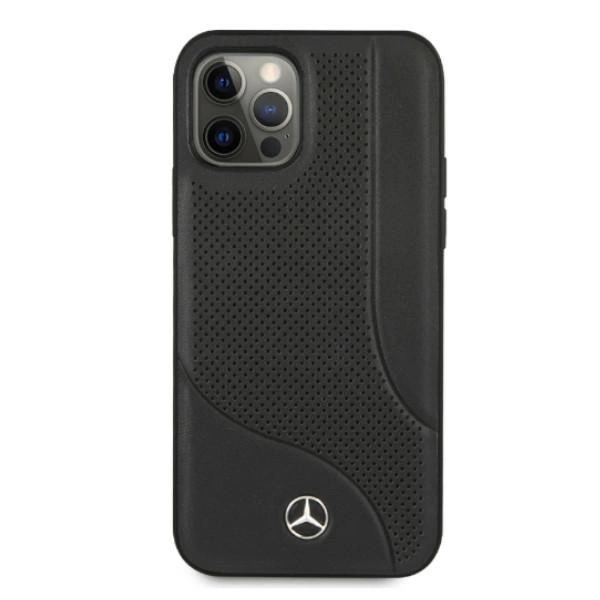 Mercedes MEHCP12LCDOBK iPhone 12 Pro Max 6,7" czarny/black hardcase Leather Perforated Areaeng