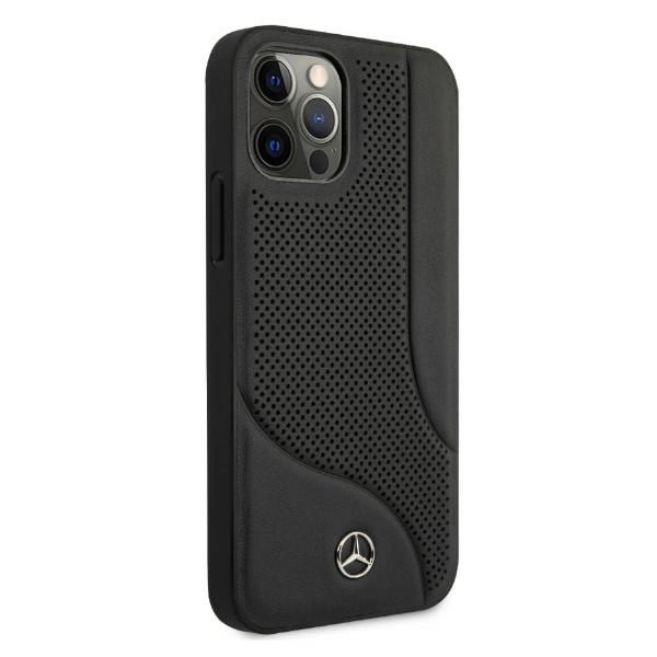 Mercedes MEHCP12LCDOBK iPhone 12 Pro Max 6,7" czarny/black hardcase Leather Perforated Areaeng