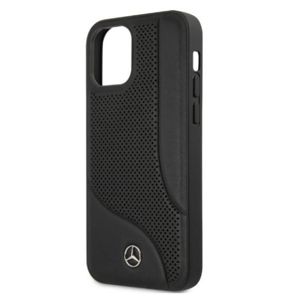 Mercedes MEHCP12LCDOBK iPhone 12 Pro Max 6,7" czarny/black hardcase Leather Perforated Areaeng