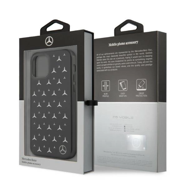 Mercedes MEHCP12LESPBK iPhone 12 Pro Max 6,7" czarny/black hardcase Silver Stars Patterneng