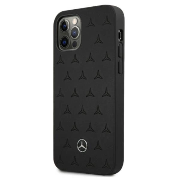Mercedes MEHCP12LPSQBK iPhone 12 Pro Max 6,7" czarny/black hardcase Leather Stars Patterneng