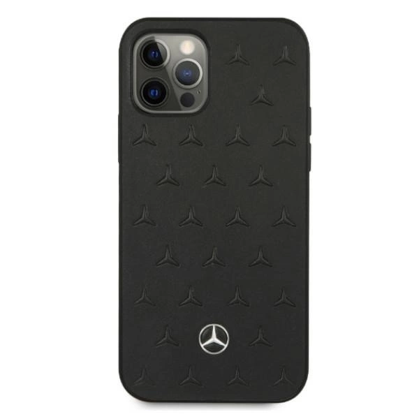 Mercedes MEHCP12LPSQBK iPhone 12 Pro Max 6,7" czarny/black hardcase Leather Stars Patterneng