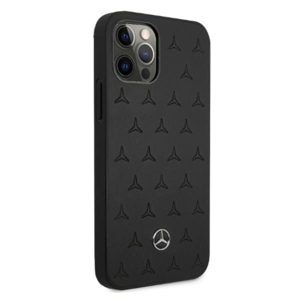 Mercedes MEHCP12LPSQBK iPhone 12 Pro Max 6,7" czarny/black hardcase Leather Stars Patterneng