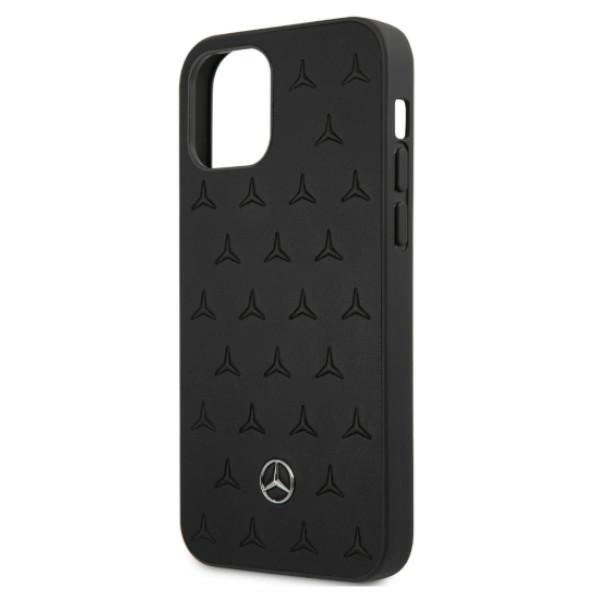 Mercedes MEHCP12LPSQBK iPhone 12 Pro Max 6,7" czarny/black hardcase Leather Stars Patterneng