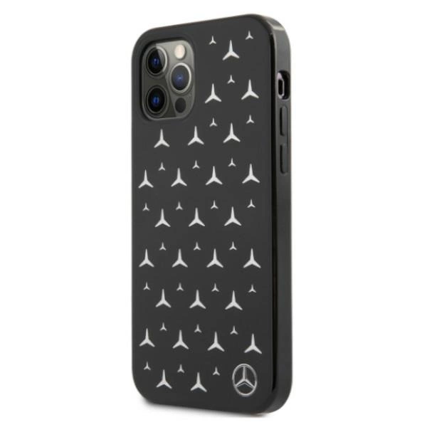 Mercedes MEHCP12MESPBK iPhone 12/12 Pro 6,1" czarny/black hardcase Silver Stars Patterneng