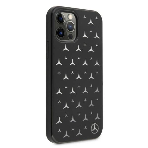 Mercedes MEHCP12MESPBK iPhone 12/12 Pro 6,1" czarny/black hardcase Silver Stars Patterneng