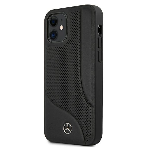 Mercedes MEHCP12SCDOBK iPhone 12 mini 5,4" czarny/black hardcase Leather Perforated Areaeng