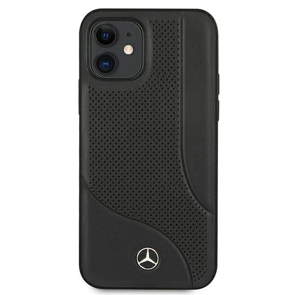 Mercedes MEHCP12SCDOBK iPhone 12 mini 5,4" czarny/black hardcase Leather Perforated Areaeng