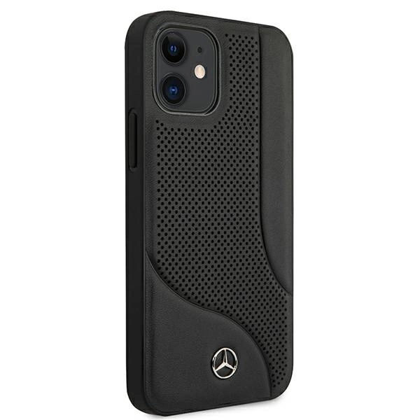 Mercedes MEHCP12SCDOBK iPhone 12 mini 5,4" czarny/black hardcase Leather Perforated Areaeng