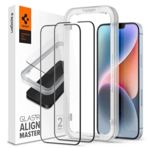 Spigen ALM Glass FC Tempered Glass for iPhone 13 / 13 Pro / 14 / 16e - Black 2 pcs.eng