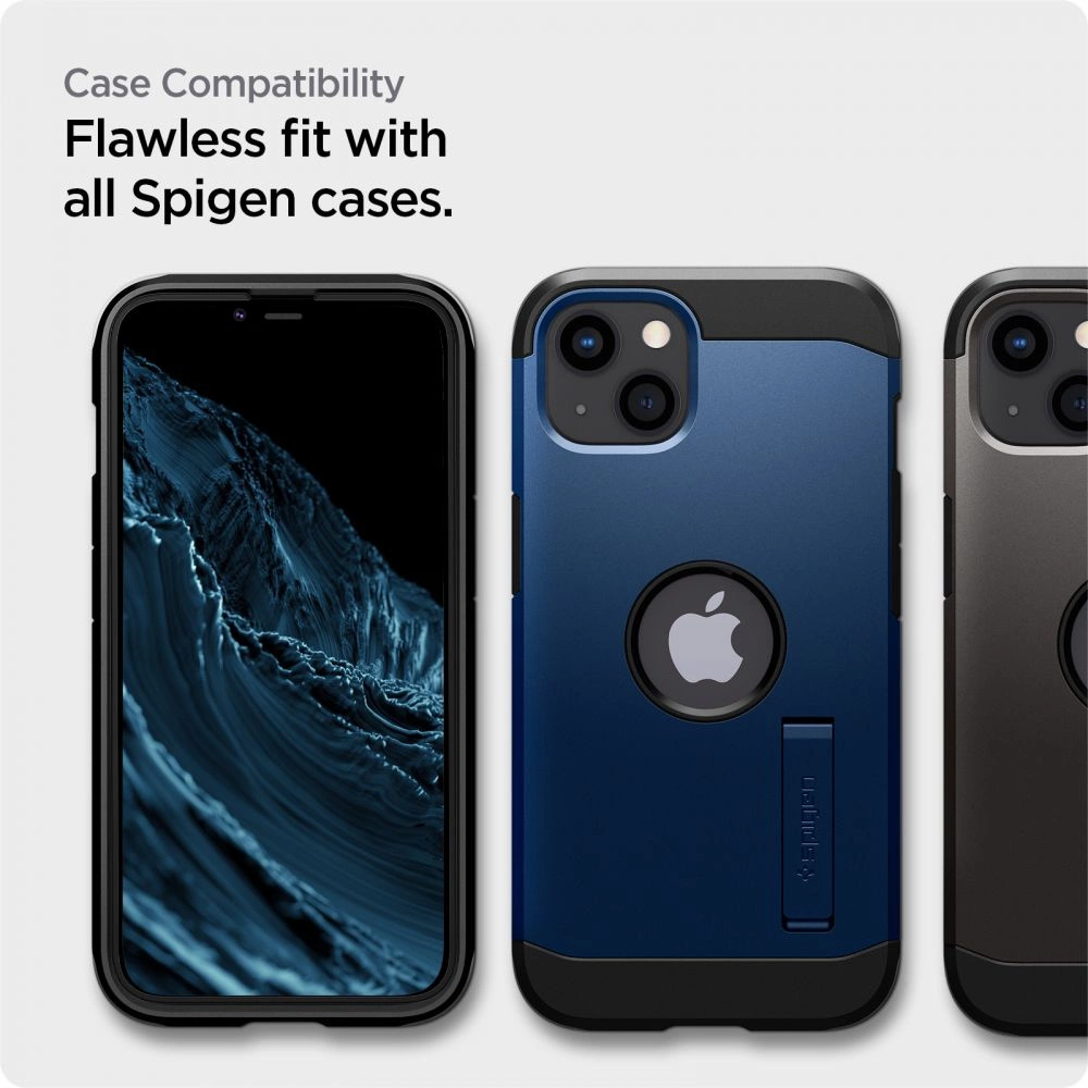 Spigen ALM Glass FC Tempered Glass for iPhone 13 / 13 Pro / 14 / 16e - Black 2 pcs.eng