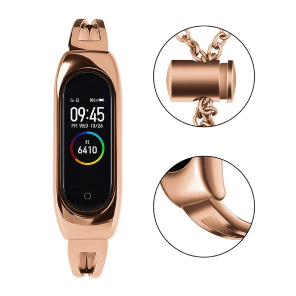 Replacment metal band bracelet strap for Xiaomi Mi Band 6 / 5 / 4 / 3 rose goldeng