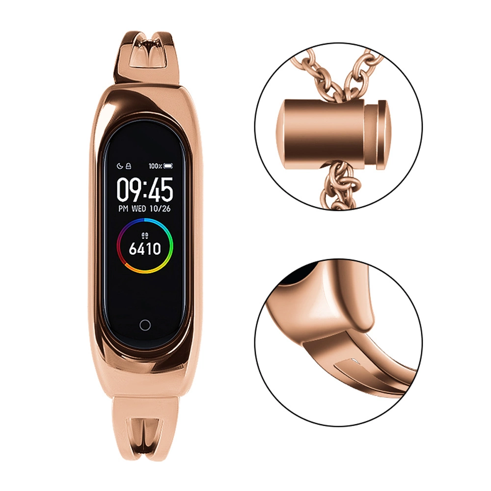 Replacment metal band bracelet strap for Xiaomi Mi Band 6 / 5 / 4 / 3 rose goldeng