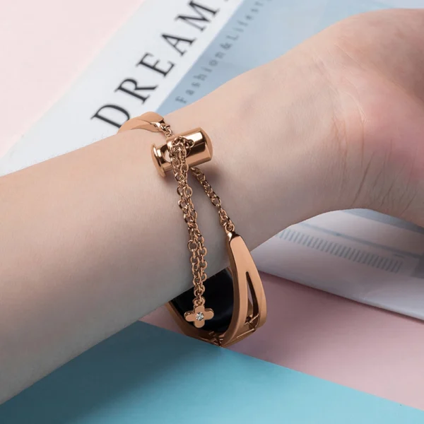 Replacment metal band bracelet strap for Xiaomi Mi Band 6 / 5 / 4 / 3 rose goldeng