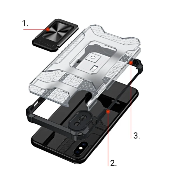 Crystal Ring Case Kickstand Tough Rugged Cover for iPhone XS Max greeneng