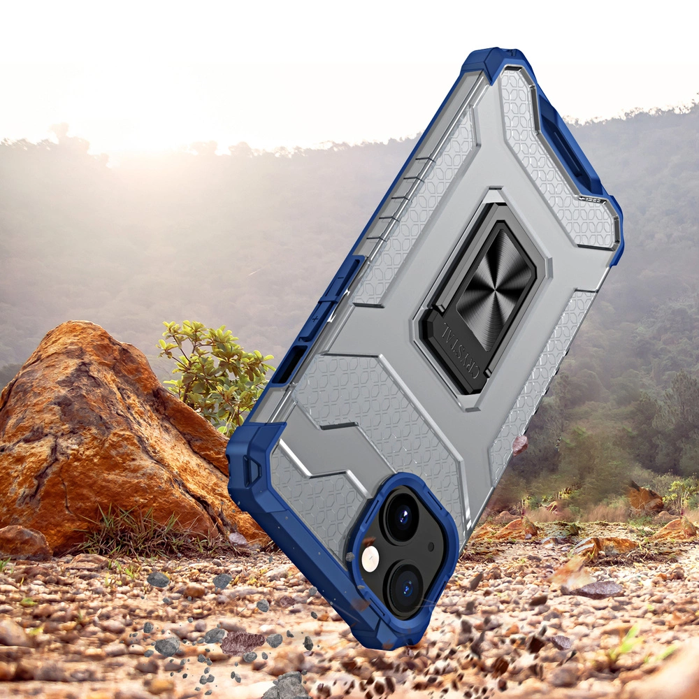 Crystal Ring Case Kickstand Tough Rugged Cover for iPhone 12 mini blueeng