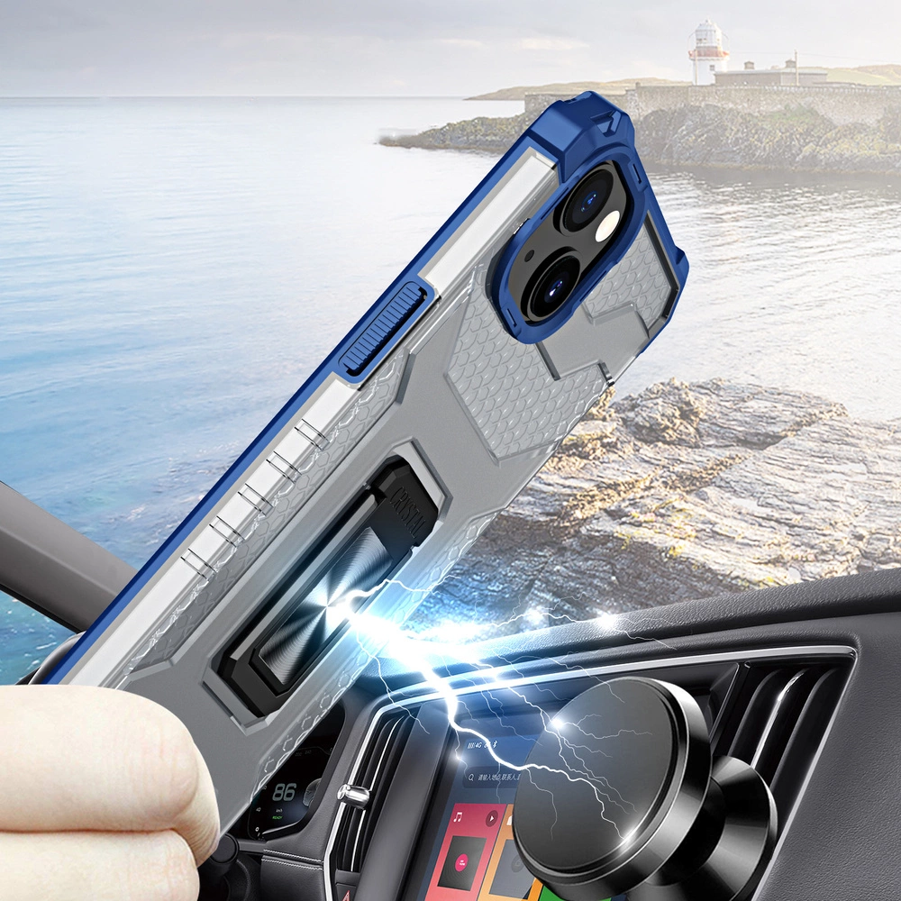Crystal Ring Case Kickstand Tough Rugged Cover for iPhone 12 mini blueeng