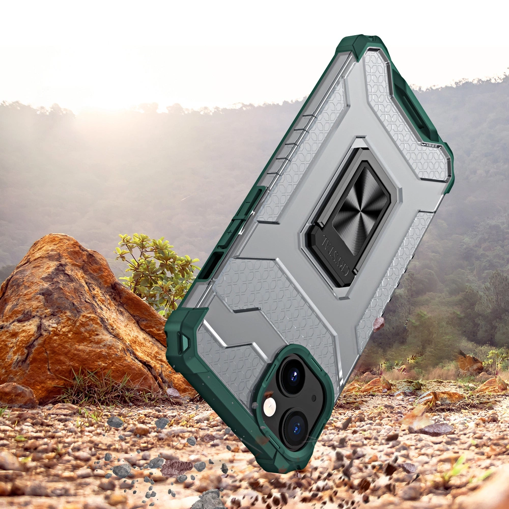 Crystal Ring Case Kickstand Tough Rugged Cover for iPhone 13 mini greeneng