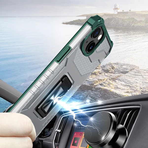 Crystal Ring Case Kickstand Tough Rugged Cover for iPhone 13 mini greeneng