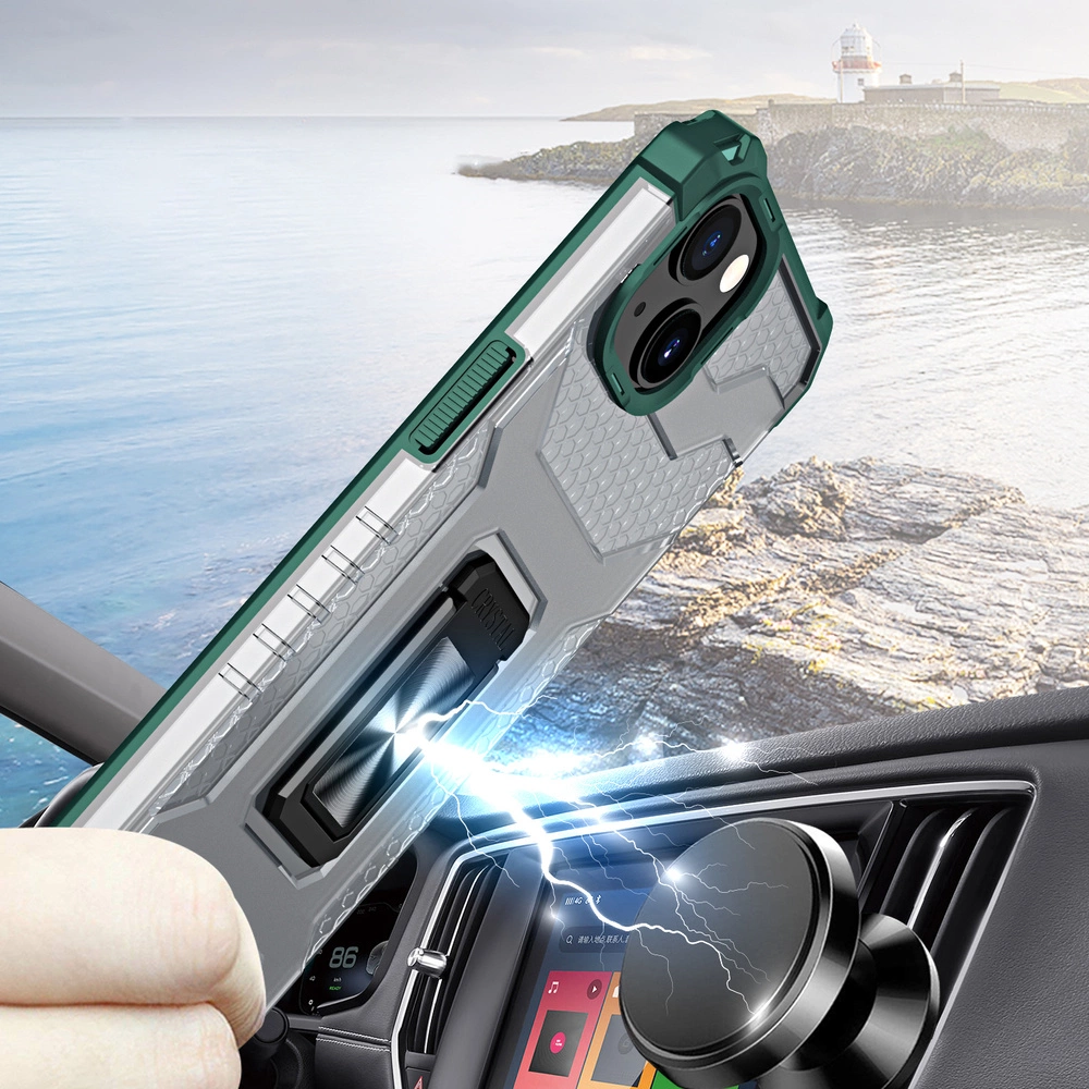 Crystal Ring Case Kickstand Tough Rugged Cover for iPhone 13 mini greeneng