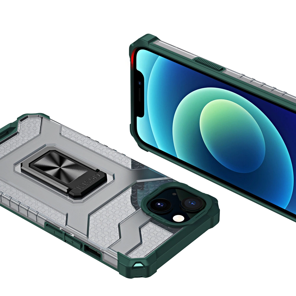 Crystal Ring Case Kickstand Tough Rugged Cover for iPhone 13 mini greeneng