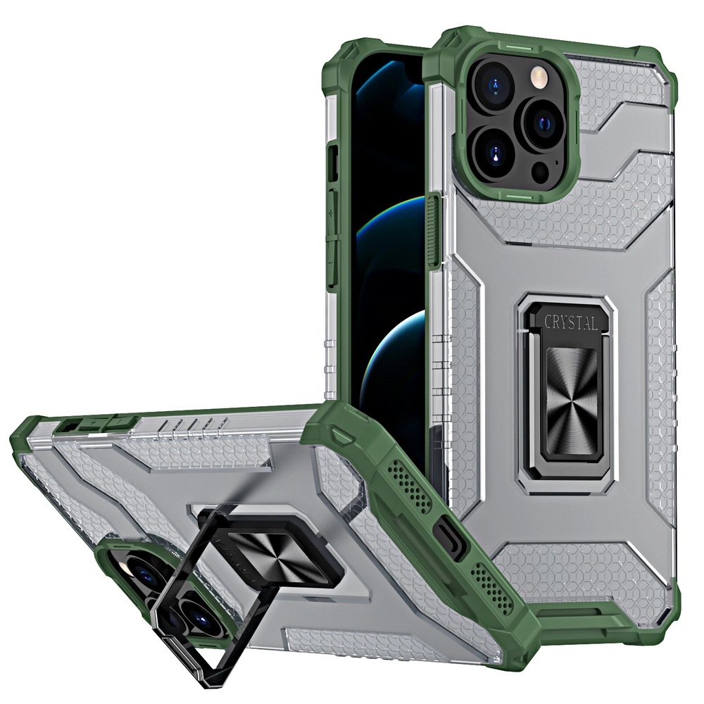 Crystal Ring Case Kickstand Tough Rugged Cover for iPhone 13 Pro greeneng