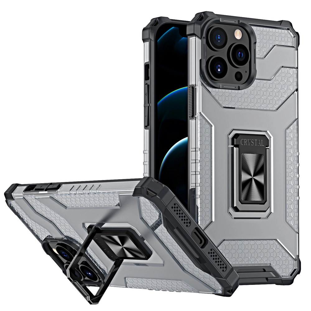 Crystal Ring Case Kickstand Tough Rugged Cover for iPhone 13 Pro Max blackeng