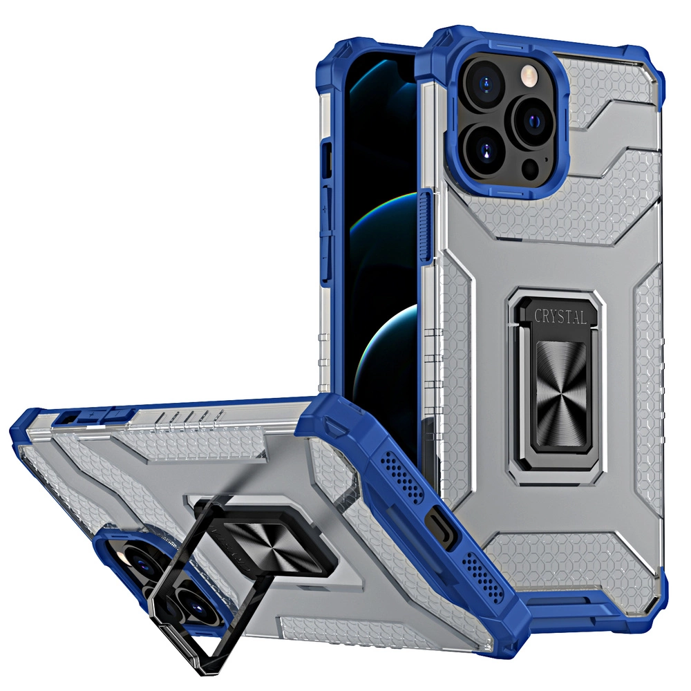 Crystal Ring Case Kickstand Tough Rugged Cover for iPhone 13 Pro Max blueeng