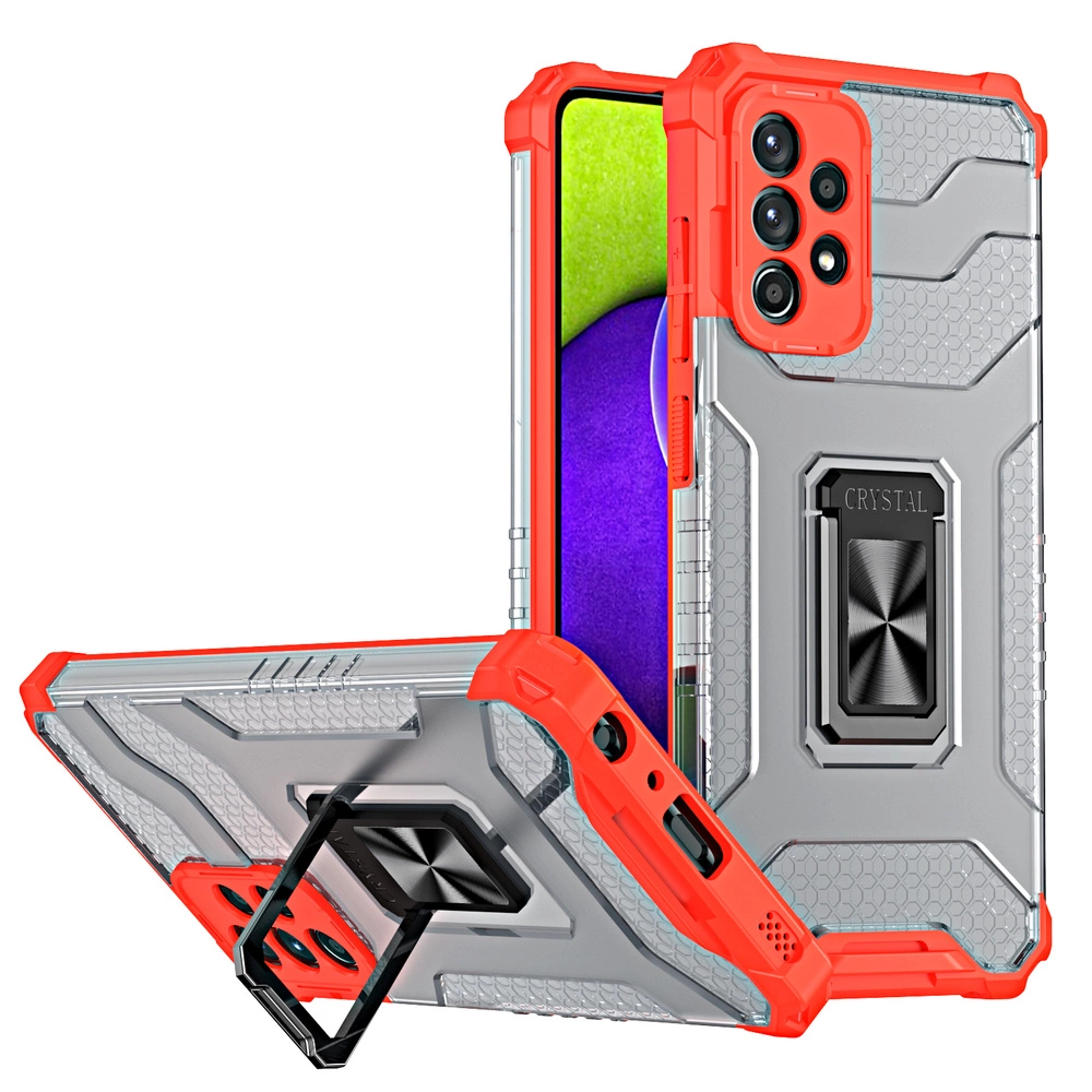Crystal Ring Case Kickstand Tough Rugged Cover for Samsung Galaxy A72 4G redeng