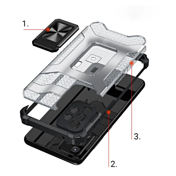 Crystal Ring Case Kickstand Tough Rugged Cover for Samsung Galaxy A72 4G redeng