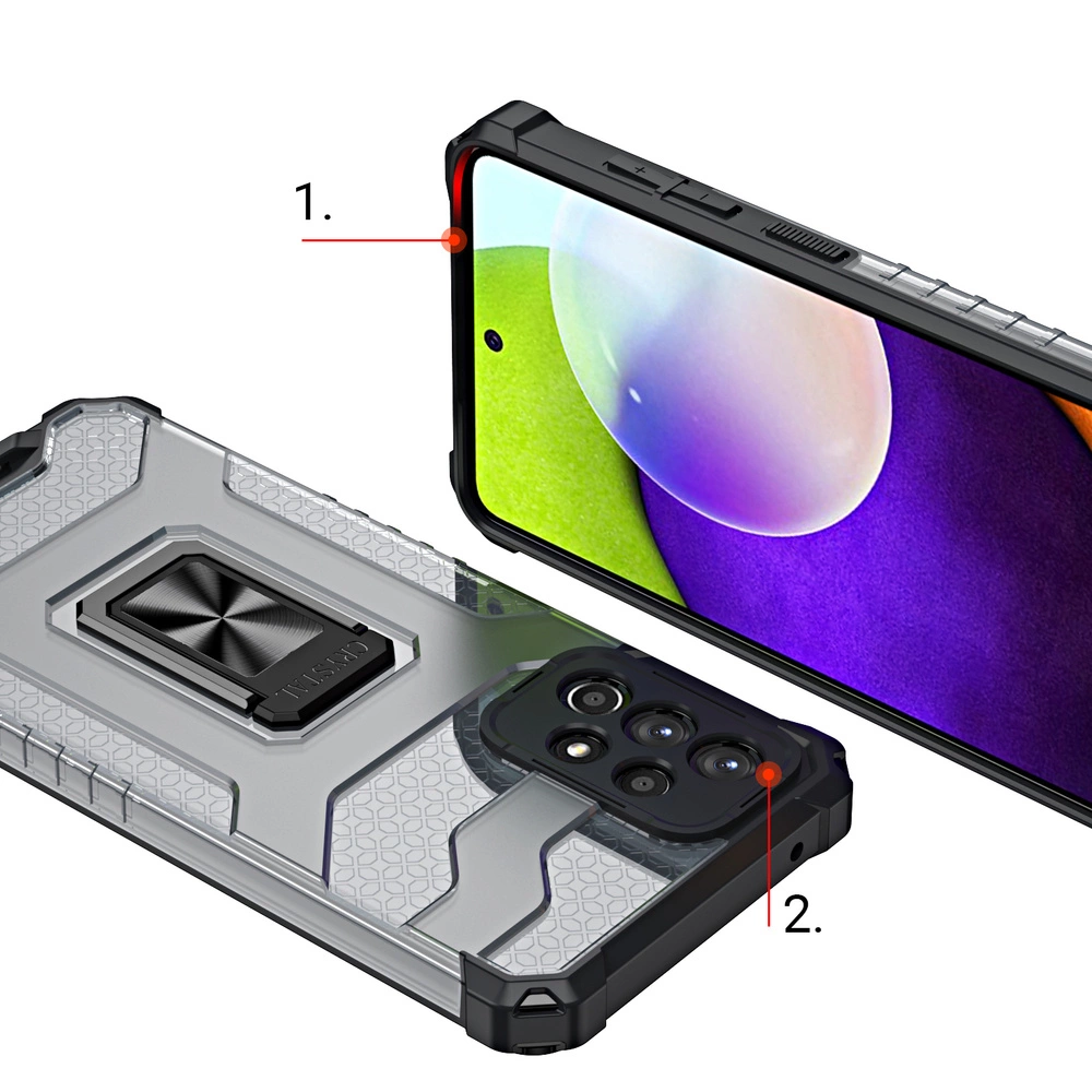 Crystal Ring Case Kickstand Tough Rugged Cover for Samsung Galaxy A72 4G redeng