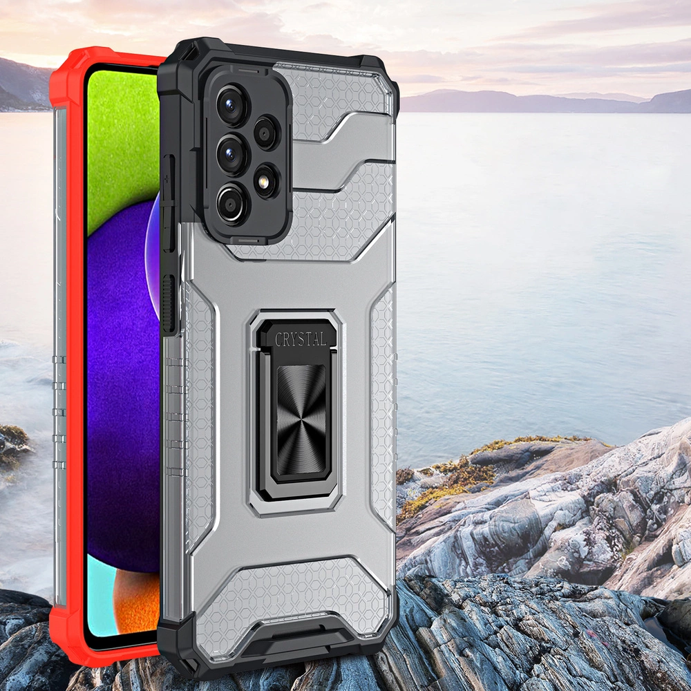 Crystal Ring Case Kickstand Tough Rugged Cover for Samsung Galaxy A72 4G redeng