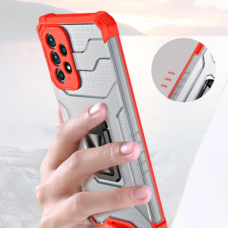 Crystal Ring Case Kickstand Tough Rugged Cover for Samsung Galaxy A72 4G redeng