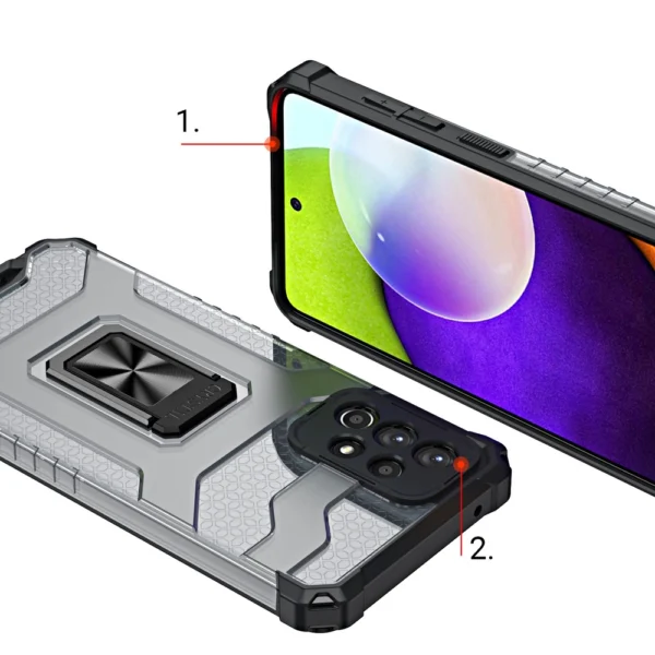 Crystal Ring Case Kickstand Tough Rugged Cover for Samsung Galaxy A72 4G blueeng