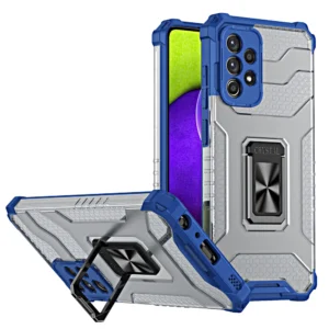 Crystal Ring Case Kickstand Tough Rugged Cover for Samsung Galaxy A72 4G blueeng