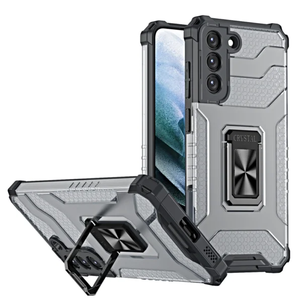 Crystal Ring Case Kickstand Tough Rugged Cover for Samsung Galaxy S21+ 5G (S21 Plus 5G) blackeng