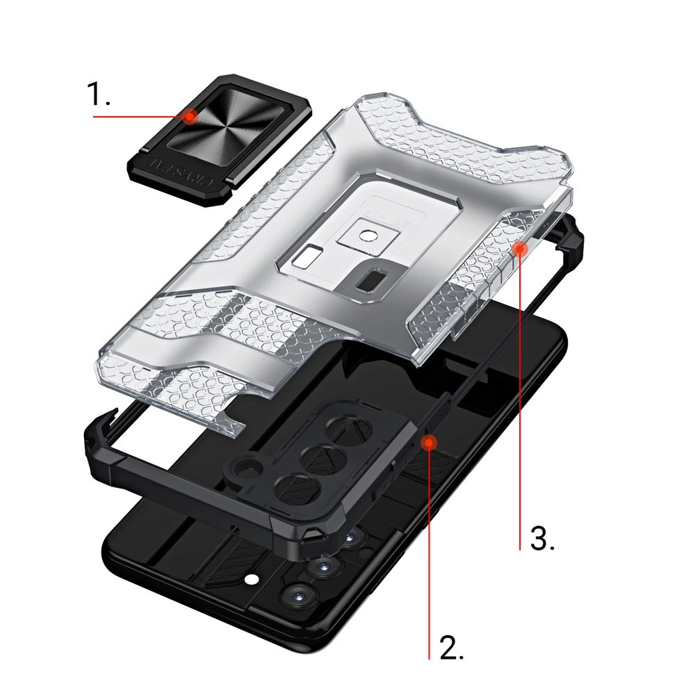 Crystal Ring Case Kickstand Tough Rugged Cover for Samsung Galaxy S21+ 5G (S21 Plus 5G) redeng
