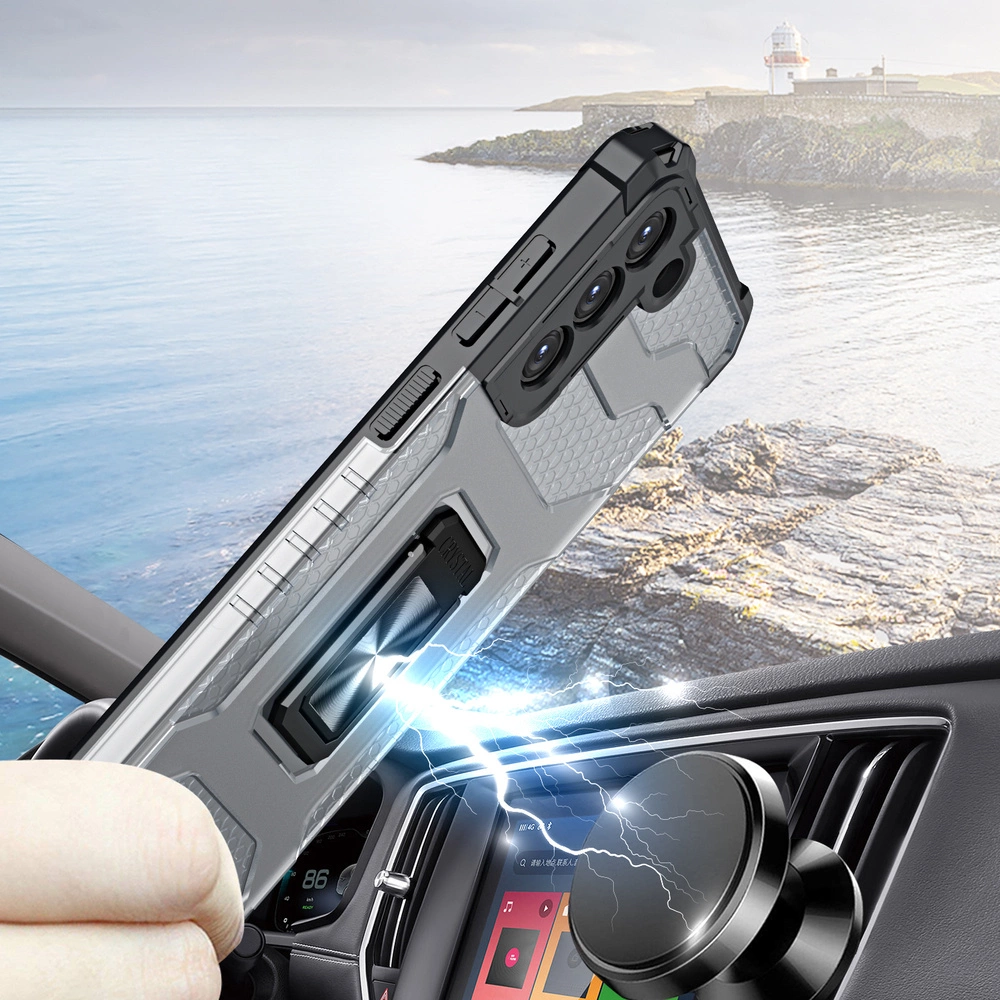 Crystal Ring Case Kickstand Tough Rugged Cover for Samsung Galaxy S21+ 5G (S21 Plus 5G) redeng